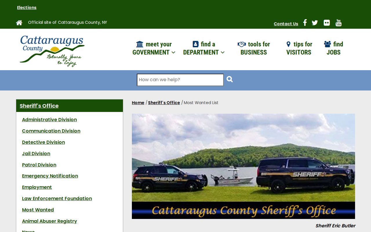 Cattaraugus County official wanted fugitive record source