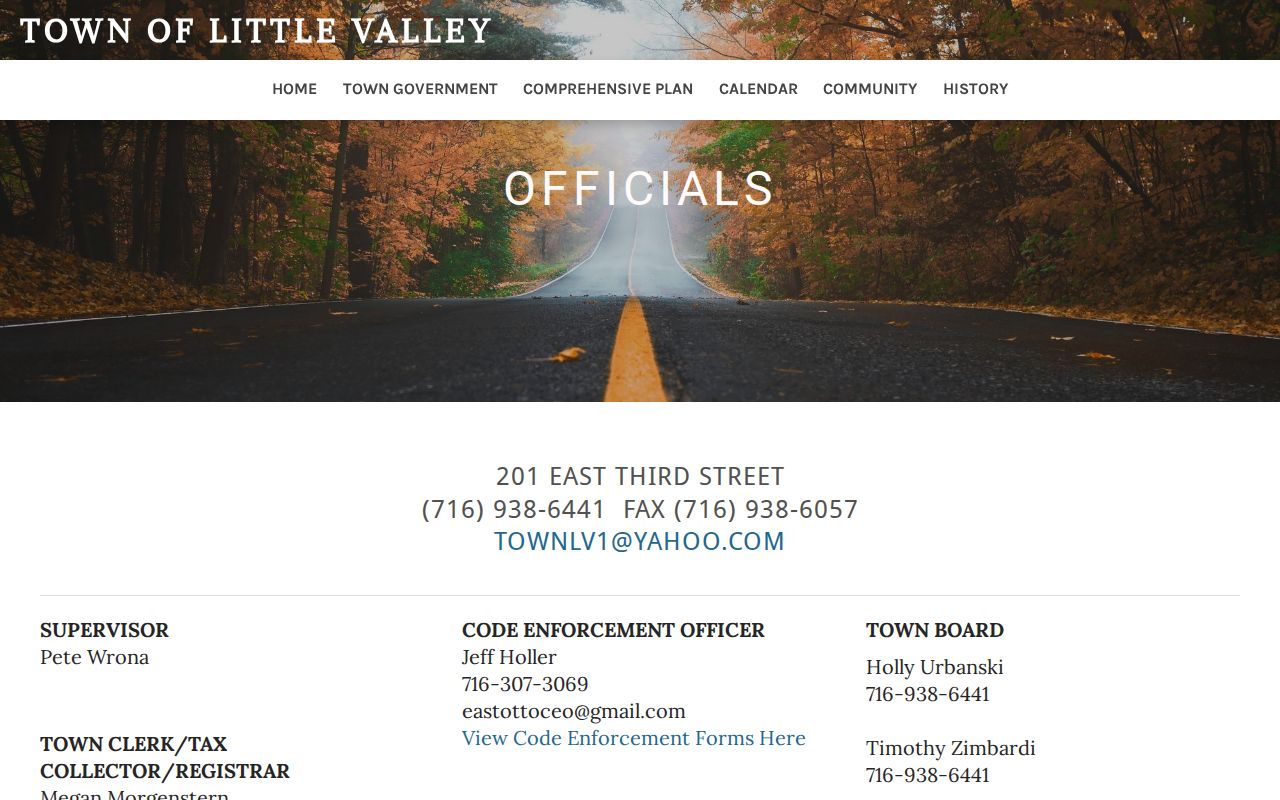 Cattaraugus County booking-record routing at Little Valley town officials